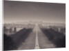 England, Berkshire, Aerial view of two people walking on long path with windsor castle in background by Assaf Frank